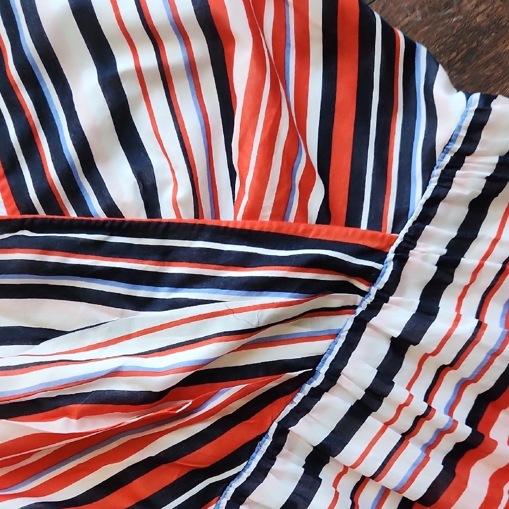 Tommy Hilfiger V-Neck Striped Midi Dress - Red, White & Blue 🇺🇸 - Picture 5 of 10
